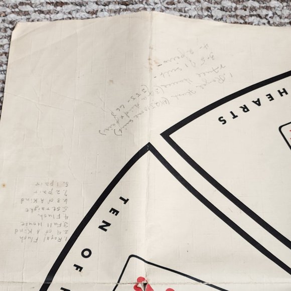 VINTAGE Rummy Royal Game Sheet Large 30"x30" Mat Box Whitman 1937 Wisconsin USA - Picture 9 of 10